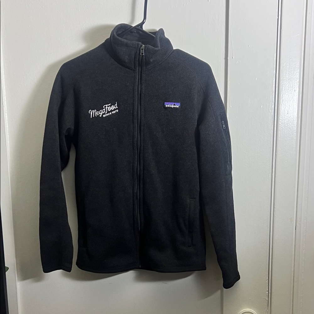 Patagonia Black Full-Zip Fleece Jacket with White Corporate Brand Embroidery